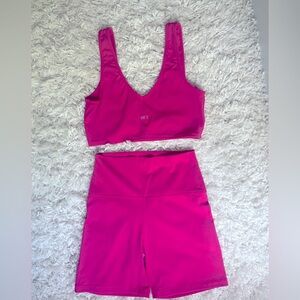 SETactive pink Sportbody sports Bra and Shorts Set
